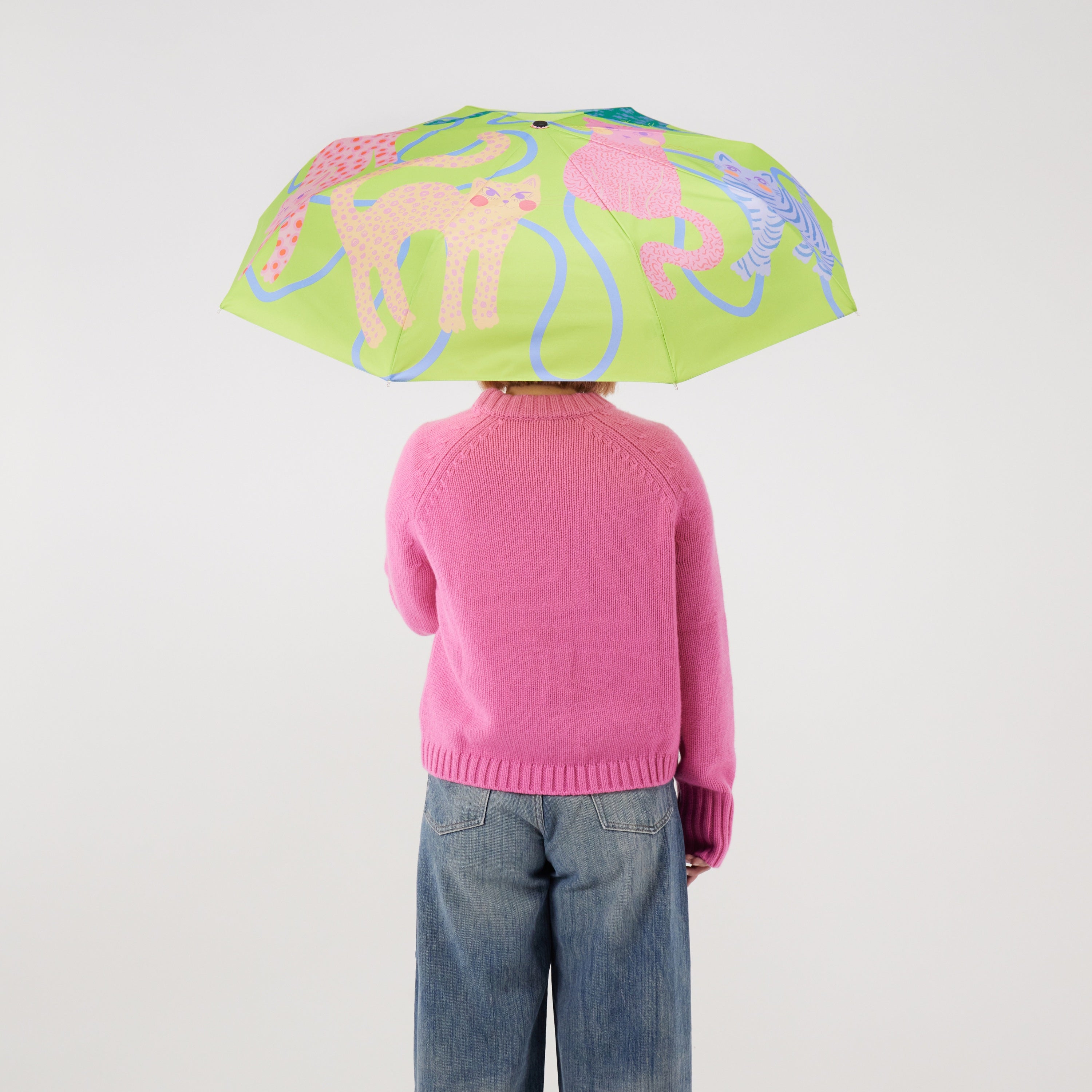 Lime Arty Cats Duck Umbrella - Original Duckhead