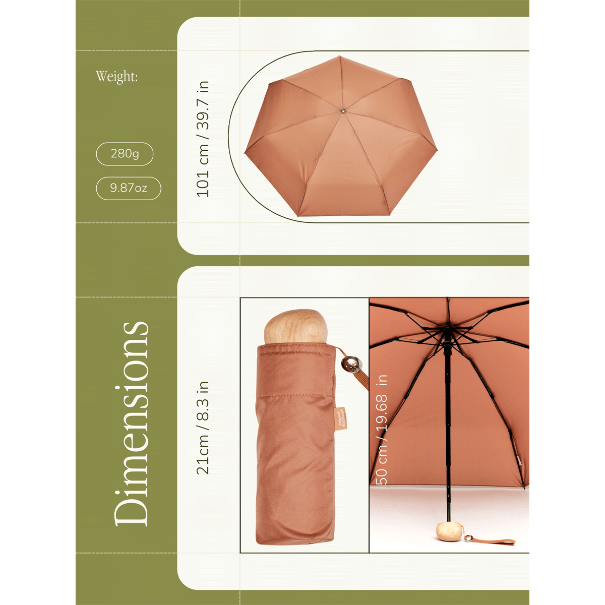 Mocha Mousse Mini Umbrella - Original Duckhead