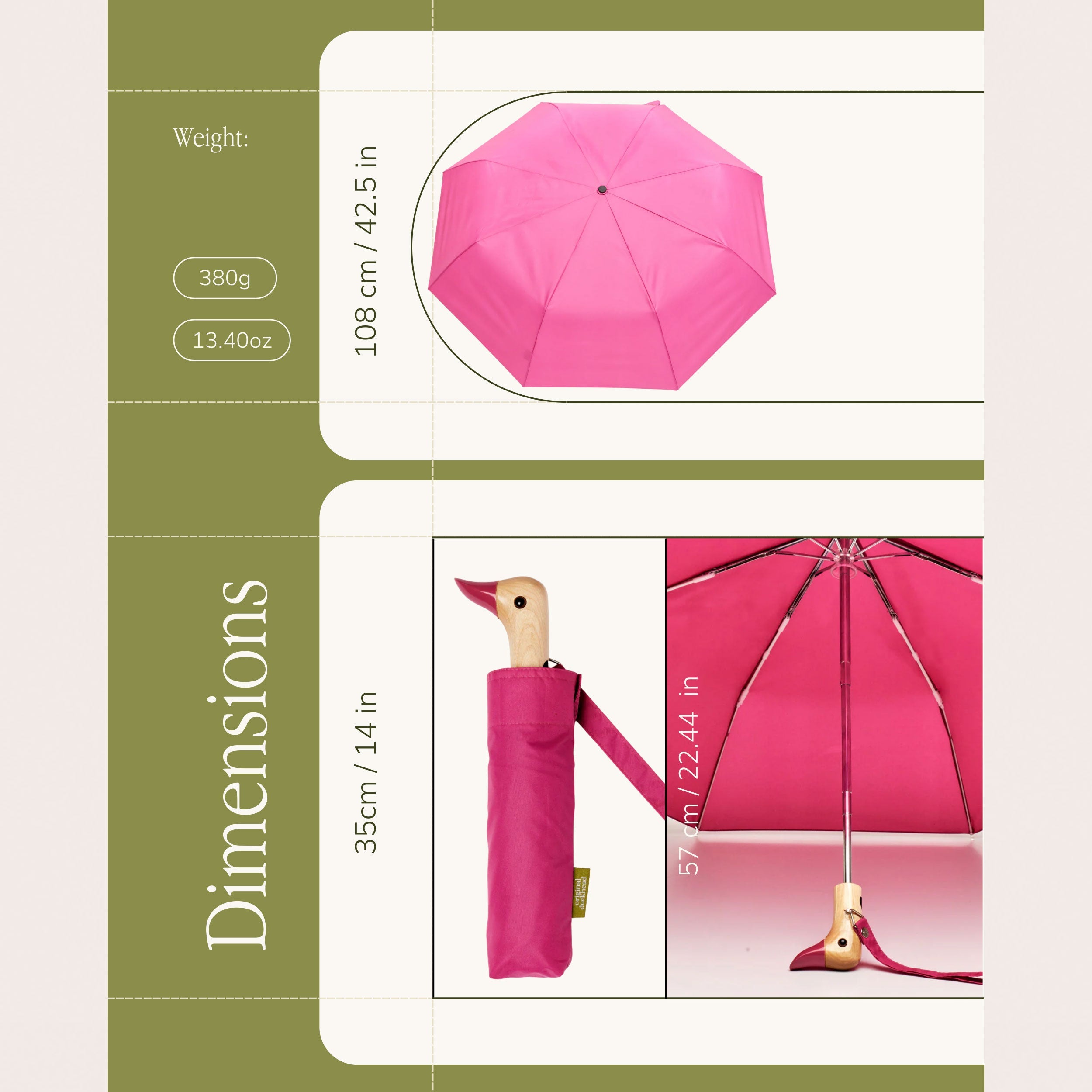 Bonbon Compact Duck Umbrella - Original Duckhead