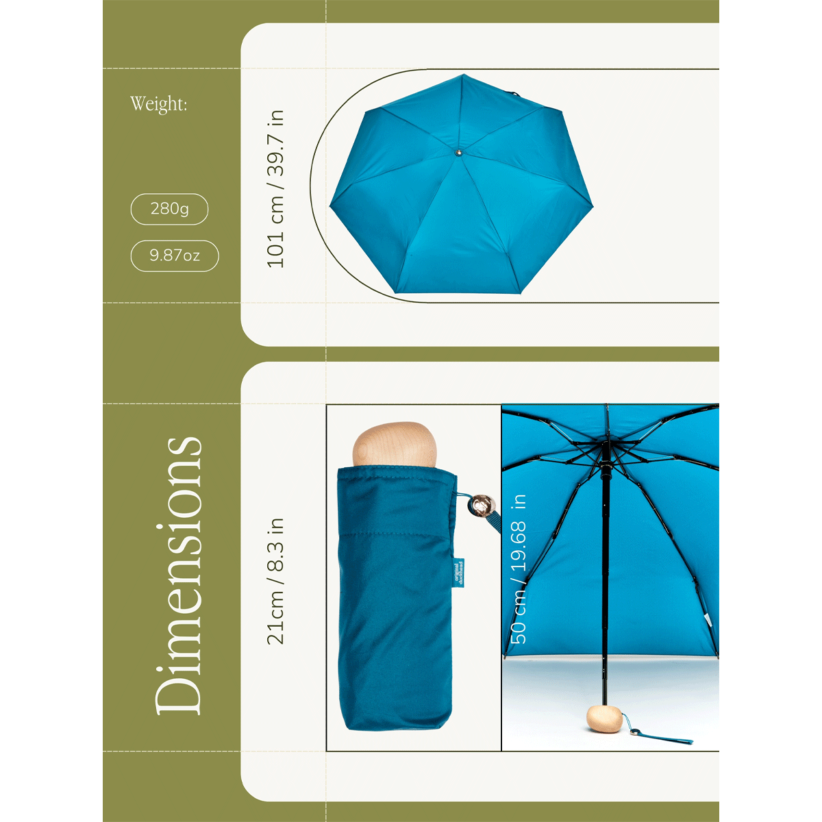 Teal Mini Umbrella - Original Duckhead