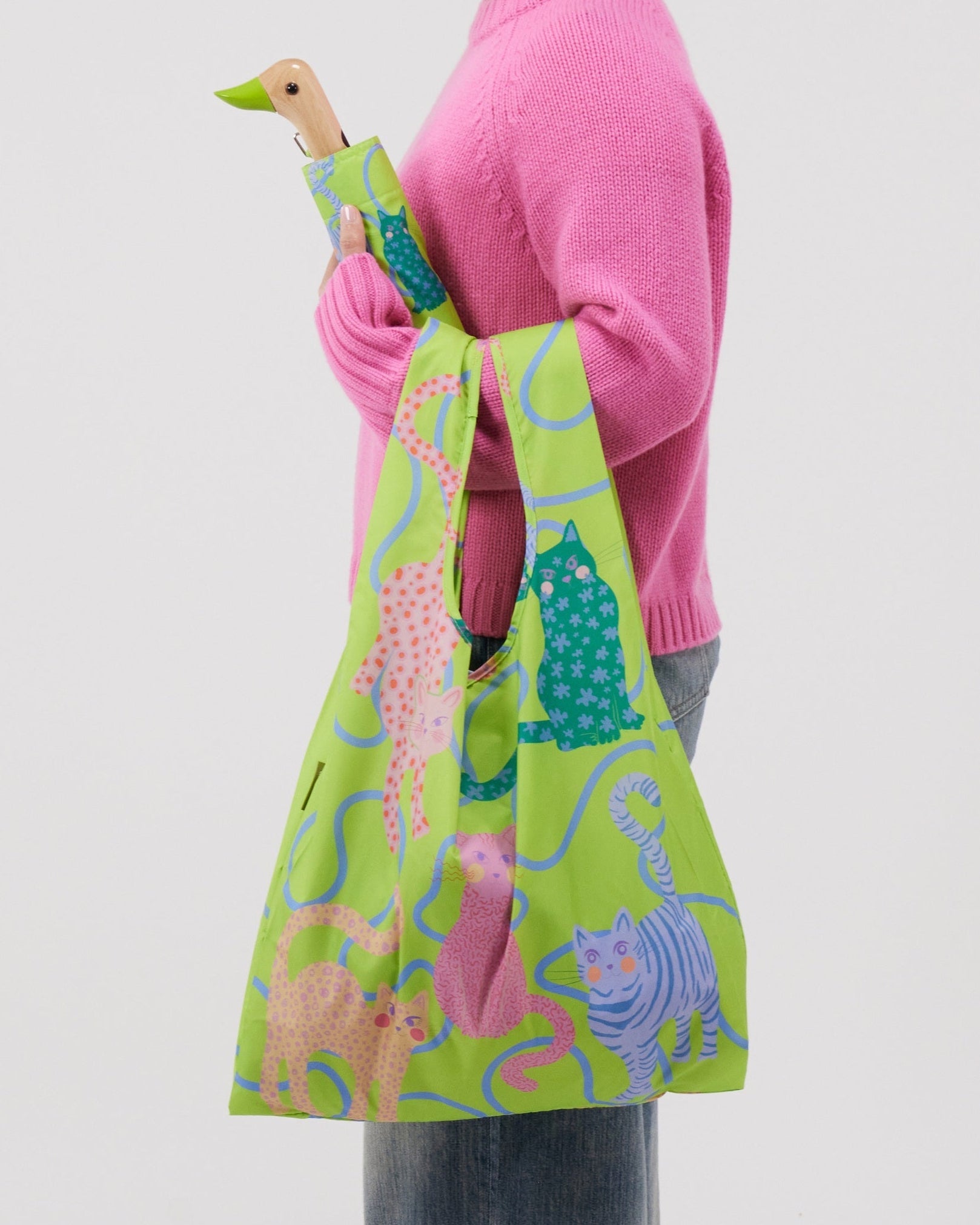 Lime Arty Cats Duck Umbrella - Original Duckhead