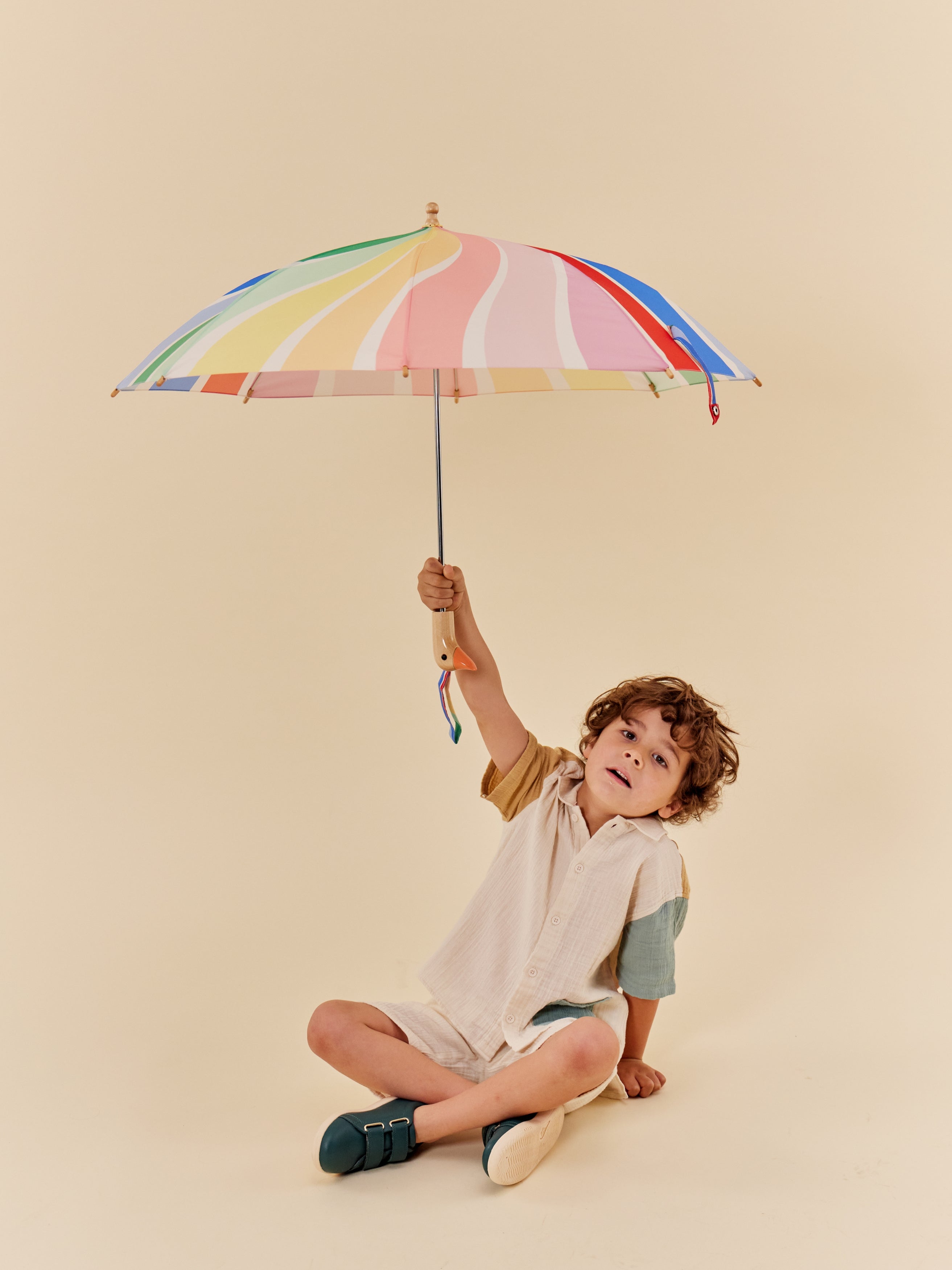 Rainbow Stripes Duckling Umbrella - Meri Meri - Original Duckhead