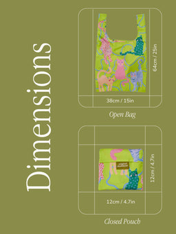 Lime Arty Cats Reusable Bag - Original Duckhead